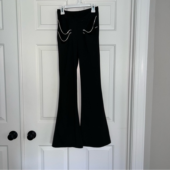Shein | Cut Out Rhinestone Detail Flare Leg Pants | Small - Picture 8 of 10